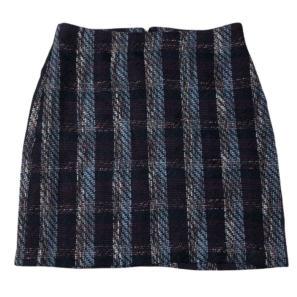 NWT Loft Outlet Blue Purple Tweed Lined Skirt Women's Size 8
